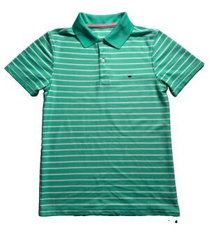 Crown & Ivy Boys Polo Shirt Size Small Red, Blue & white Striped Short Sleeve